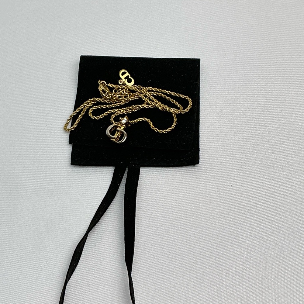 Christian Dior Gold Necklace with Logo Pendant - Picture 3 of 11